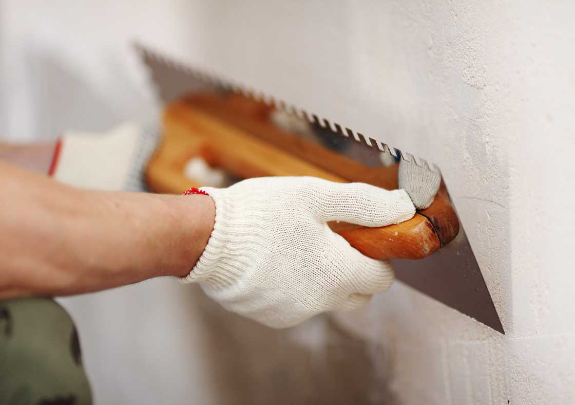 Plasters, paints and adhesives