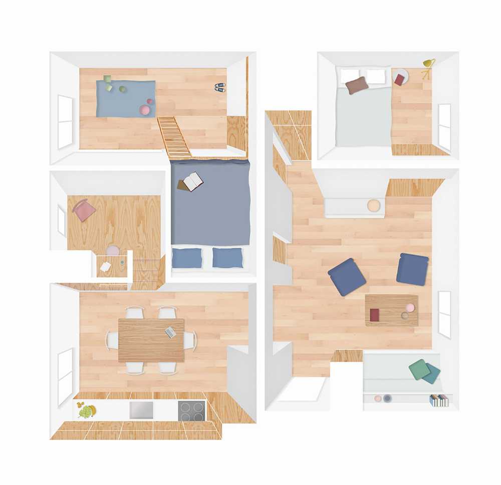 A super space optimization with a flexible layout. RENOVATING Michelet apartment in Paris