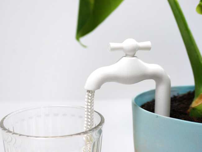 Iconic design of a simple but functional watering system for pot plants: the TapWire