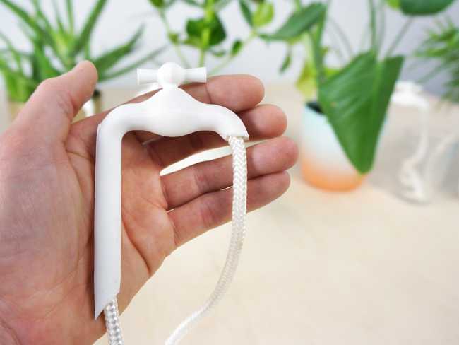 Iconic design of a simple but functional watering system for pot plants: the TapWire