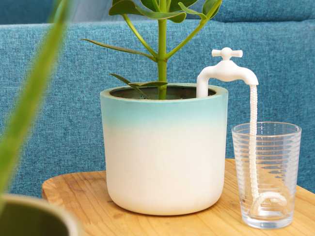 Iconic design of a simple but functional watering system for pot plants: the TapWire
