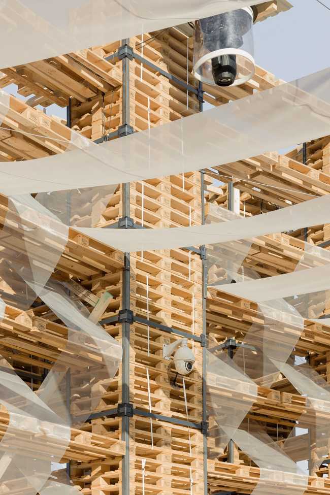 A new edition of the Colosseum at the Sziget Festival. An amphitheater built out of re-usable pallets