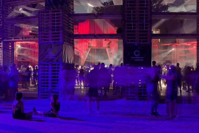 A new edition of the Colosseum at the Sziget Festival. An amphitheater built out of re-usable pallets