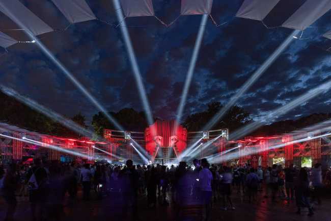 A new edition of the Colosseum at the Sziget Festival. An amphitheater built out of re-usable pallets