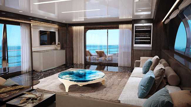 Abyss Horizon Coffee Table edition 2023. Glass and color for an oceanic chasm in the middle of the living room