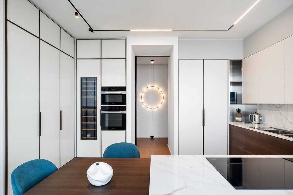 New style for a private apartment in the Torre Solaria. A textural and elegant place with an