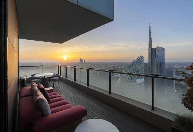 Solaria Tower in Milan, luxury interior design on the upper floors