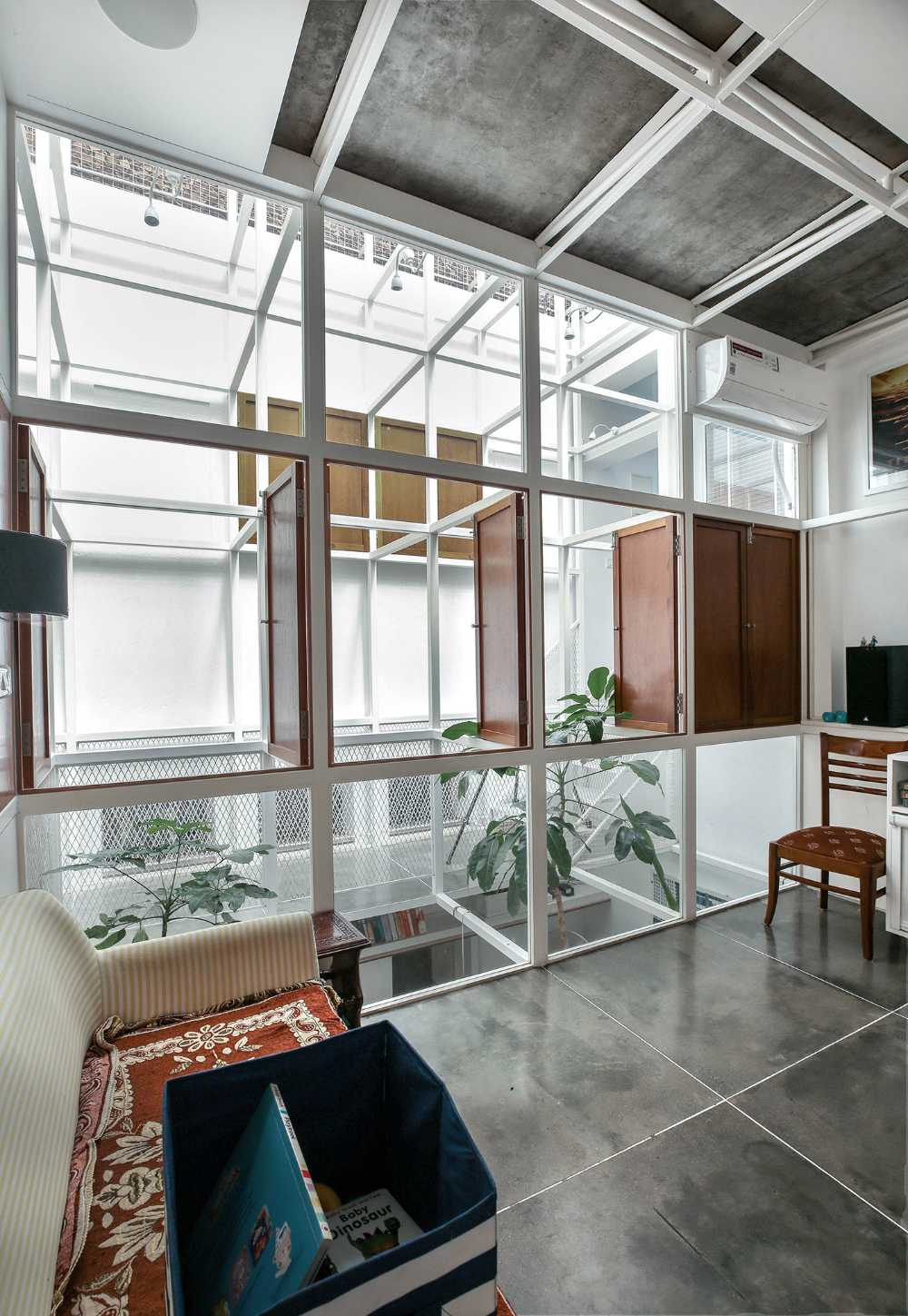 A steel scaffolding is a major factor in the new Scaffold House scene
