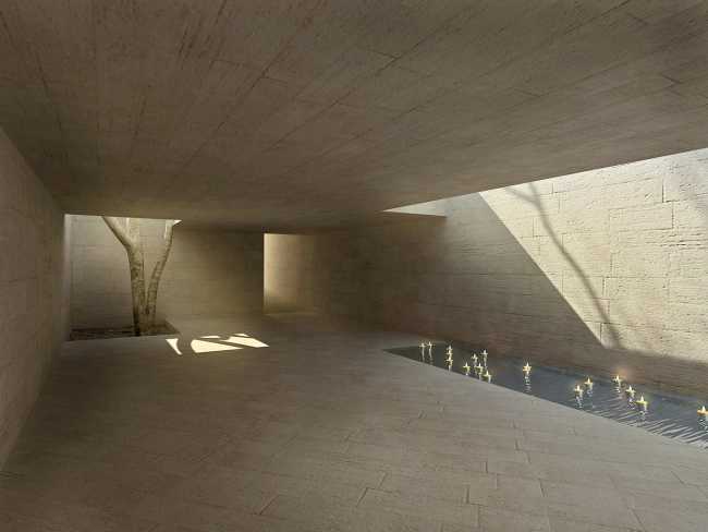 Contemplative space to investigate the contrast between past and present, familiar and unfamiliar. Artsakh Church