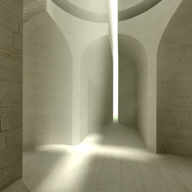 Contemplative space to investigate the contrast between past and present, familiar and unfamiliar. Artsakh Church