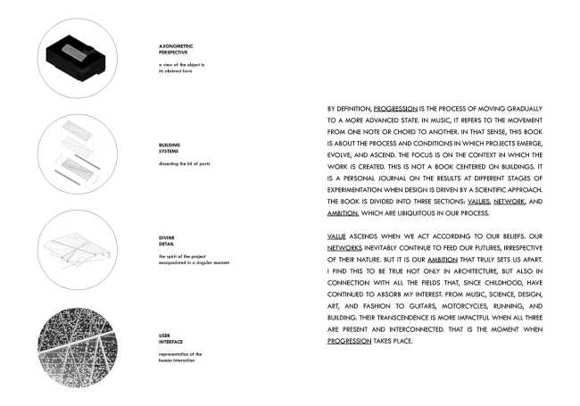 Progression. Architectual structures explored for the values they promote, the network in which they arise, and the ambition to which they tend