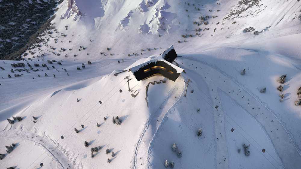 Completion of a ski resort in Ponte di Legno. Revisitation of the architectural tradition of the Italian mountains