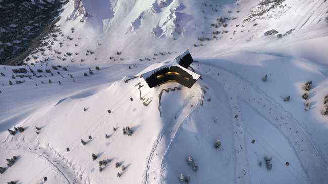 Achèvement d'une station de ski à Ponte di Legno. Réinterprétation de la tradition architecturale des montagnes italiennes