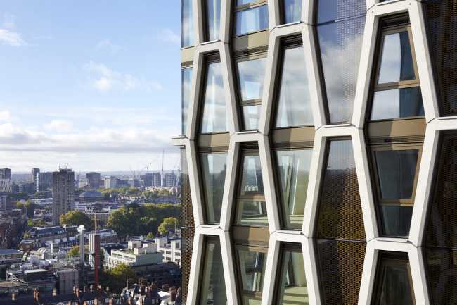 Broadway in London, contemporary art deco architecture.