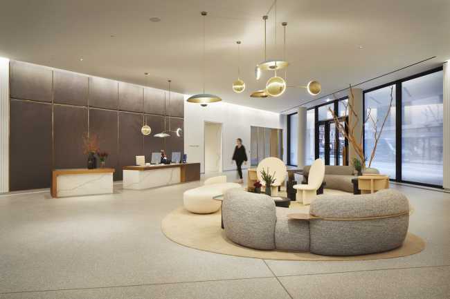 Broadway in London, contemporary art deco architecture.