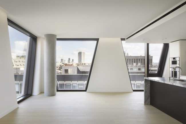 Broadway in London, contemporary art deco architecture.