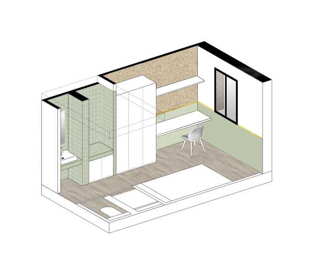 Low Cost comprehensive renovation for the realization of the Getafe Student Residence