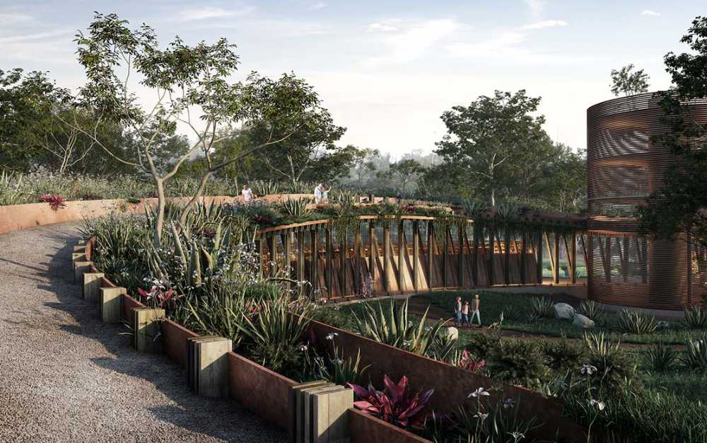 Mexico City's Environmental Culture Center:its countless microcosms reflected in a garden