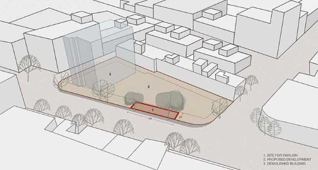 The temporary Business Centrum Sales Pavilion draws inspiration from the natural features of its surroundings