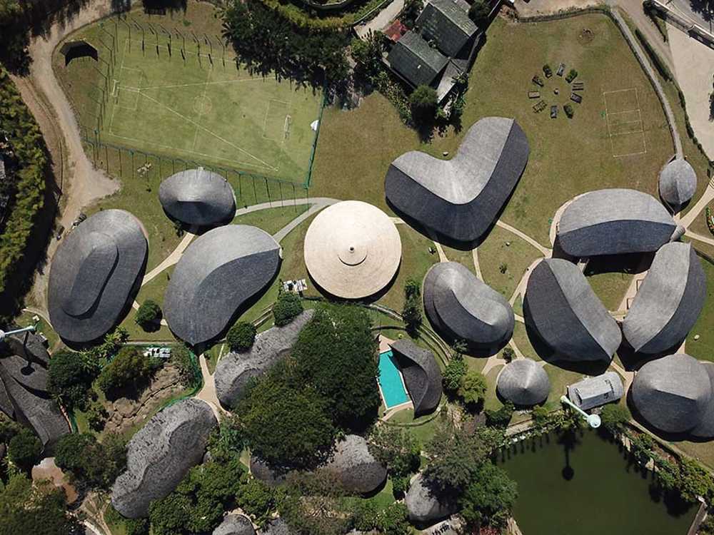 Panyaden International School Library. A circular bamboo structure