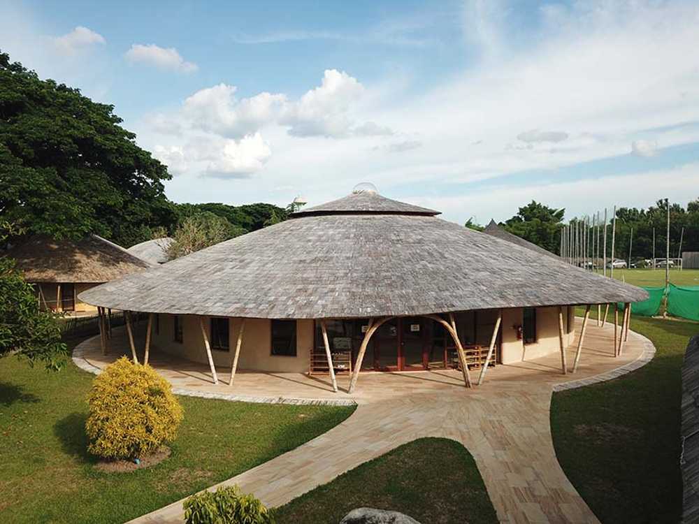 Panyaden International School Library. A circular bamboo structure