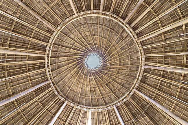 Circular bamboo structure for the Panyaden library.