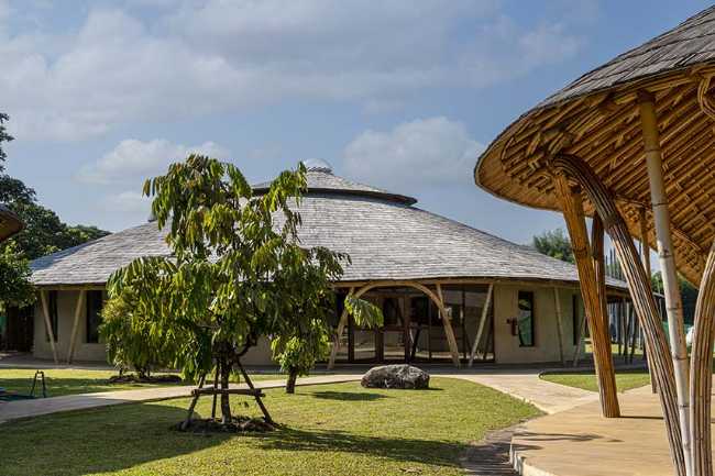 Circular bamboo structure for the Panyaden library.