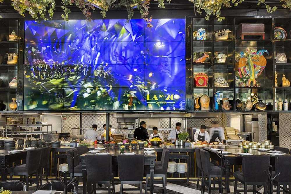 Exhibition of art objects, design, and open spaces for Cantina La No. 20 in Mexico City