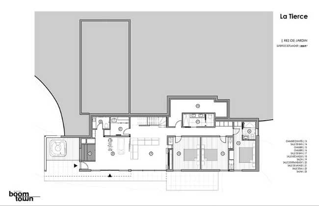 Varied volumetrics and local materials of the La Tierce residence for a living experience intimately linked with nature