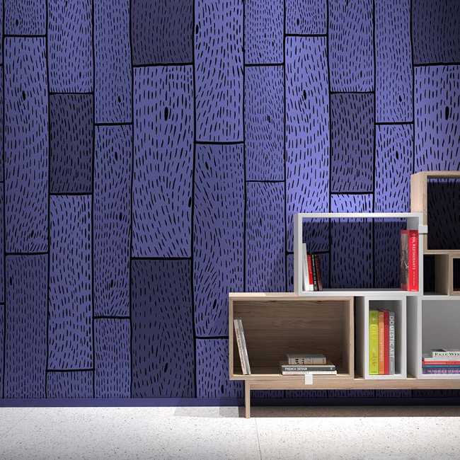 Collection de papier peint pour Rollout inspirée par les finitions architecturales, dessinée à la main et personnalisable