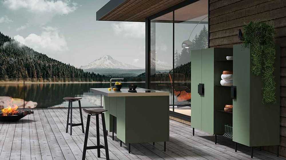 Cucina di design Àtria che trasforma gli outdoor in spazi domestici