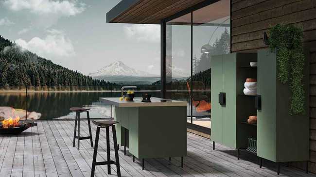 Àtria kitchen that transforms outdoors into domestic spaces