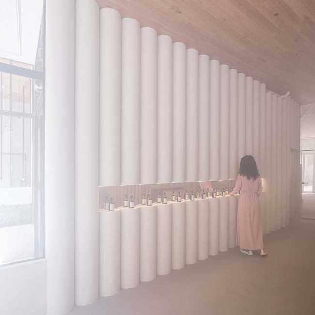 El espejo que completa. Círculos e ilusión óptica para el interior de la tienda de pimentón ahumado Humo