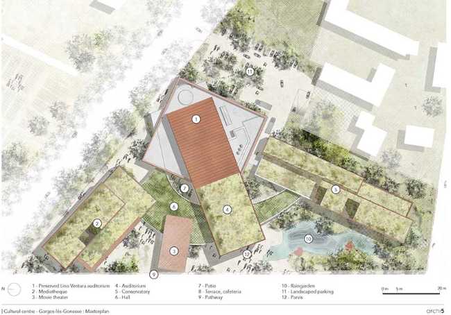 Centro Cultural de Garges-lès-Gonesse en equilibrio entre el entorno construido y la naturaleza. Reflejo de una ciudad creativa