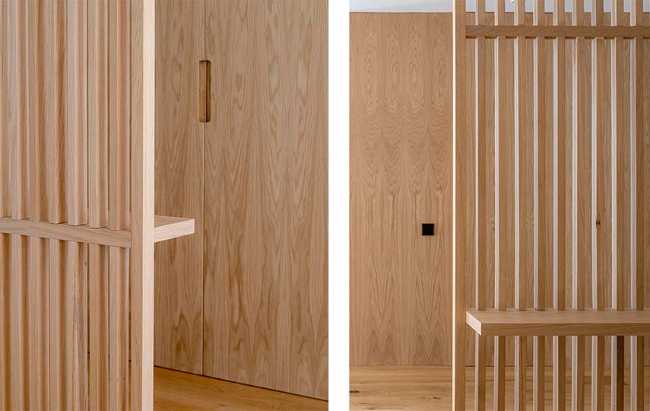 El diseño crea serenidad en Casa Nogal. Madera de roble y blanco para modelar todos los ambientes
