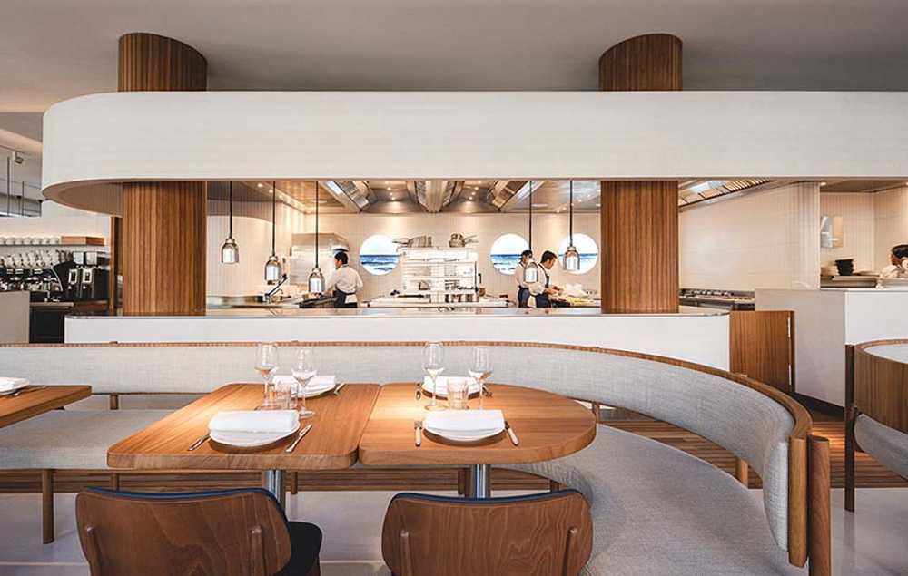 Open Kitchen in La Maruca Restaurant, the Sea in Madrid