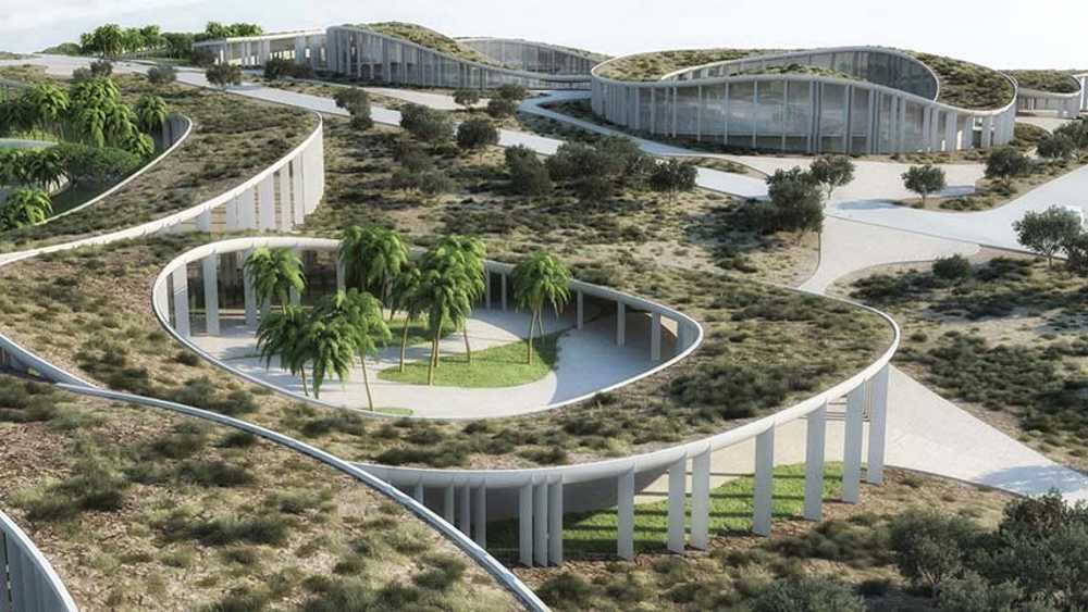 Roof gardens and green oases at the Tetusa Oasis Thermal Resort in Turkey