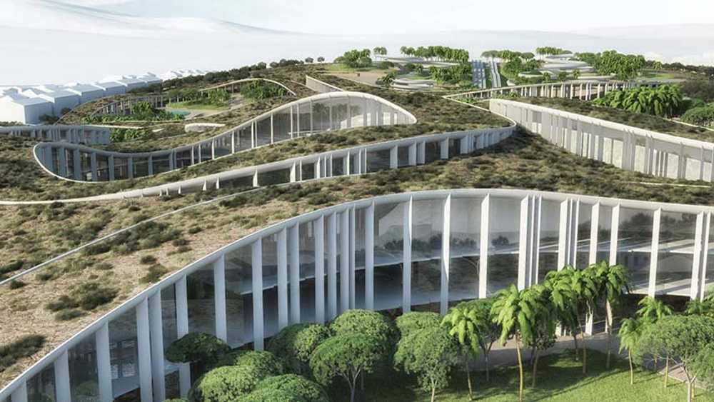 Roof gardens and green oases at the Tetusa Oasis Thermal Resort in Turkey