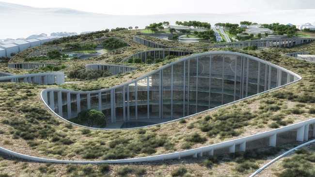 Roof gardens and green oases at the Tetusa Oasis Thermal Resort in Turkey