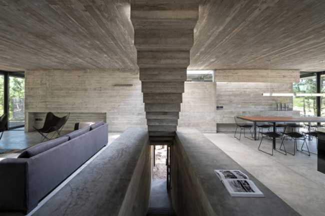 Architecture for architects at Casa L4. Exposed concrete and landscape