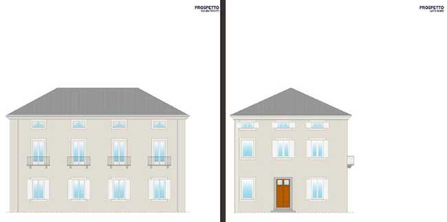Recuperación del edificio en via Matteotti 189. Líneas puras y frescos