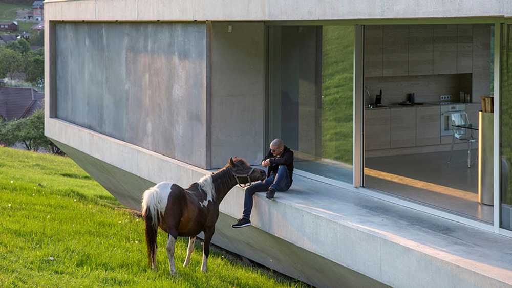 Konieczny's Ark : Une maison intégrée au paysage dans les montagnes