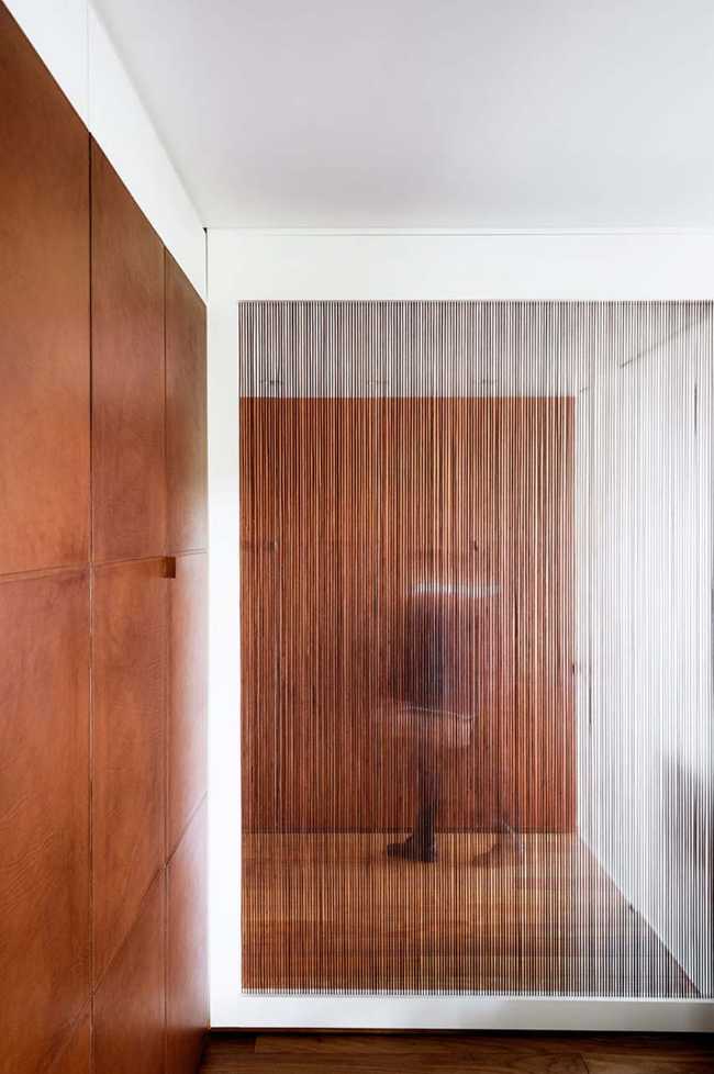 The courtyard becomes an art space. Casa LS sewn around the patio