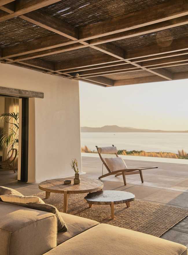 villa greece, outdoor living room