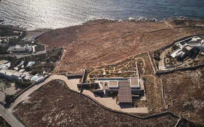 villa greece aerial view