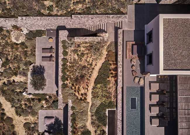 villa greece aerial view