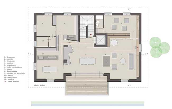 Intérieur pour la Maison SC. Ramener à la maison la sensation de surprise