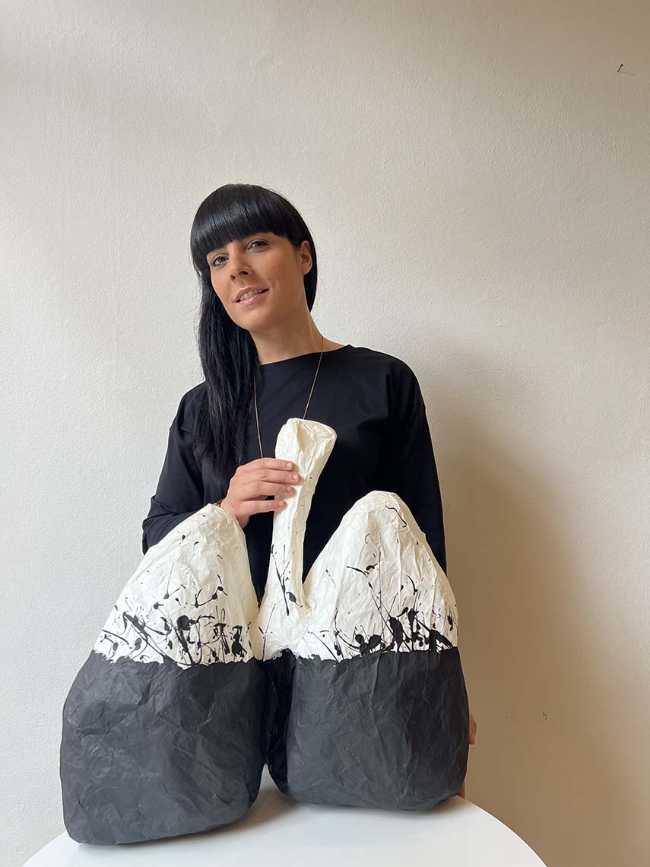 The papier-mâché sculptures in Antonella Paglialonga's set design.