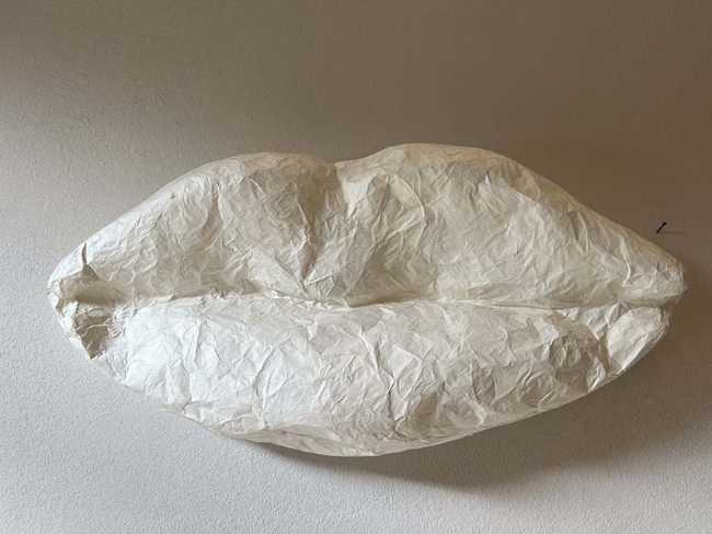 The papier-mâché sculptures in Antonella Paglialonga's set design.