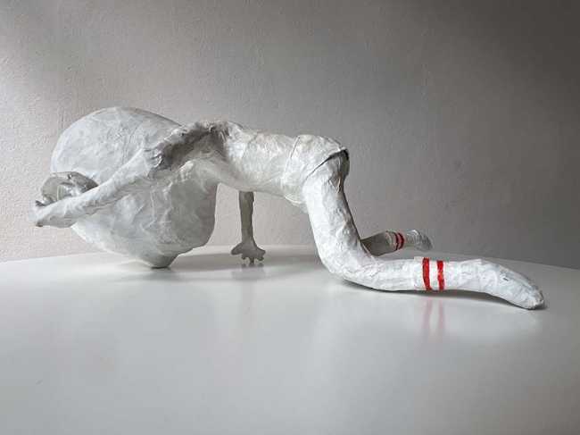 The papier-mâché sculptures in Antonella Paglialonga's set design.